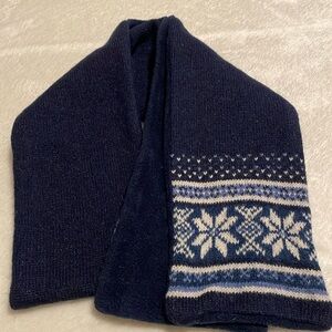 NorthCrest Wool Blend/Fleece Lined Scarf w/Fair Isle pattern on both ends